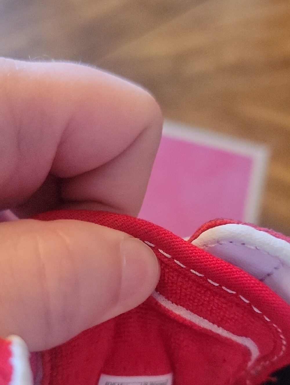 Vans Red and White Low-Top Sneakers - Picture 6 of 7